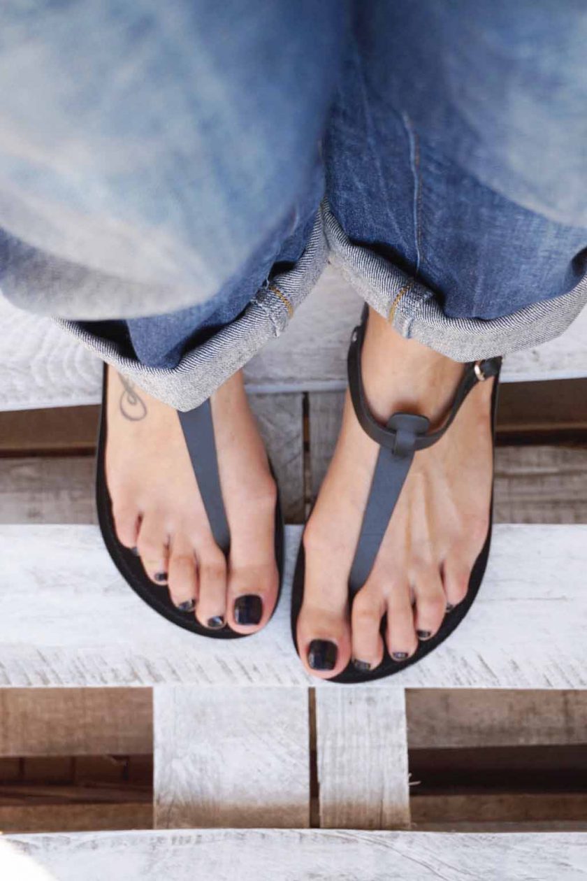 Sandale piele naturala FUNKY ALLNUDE negru | FUNKYFAIN