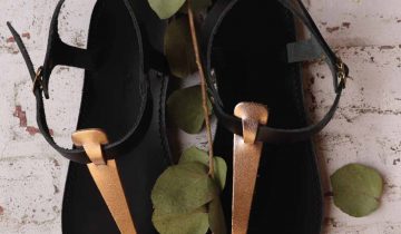 Sandale din piele naturală cu talpă joasă FUNKY ALLNUDE, bronz