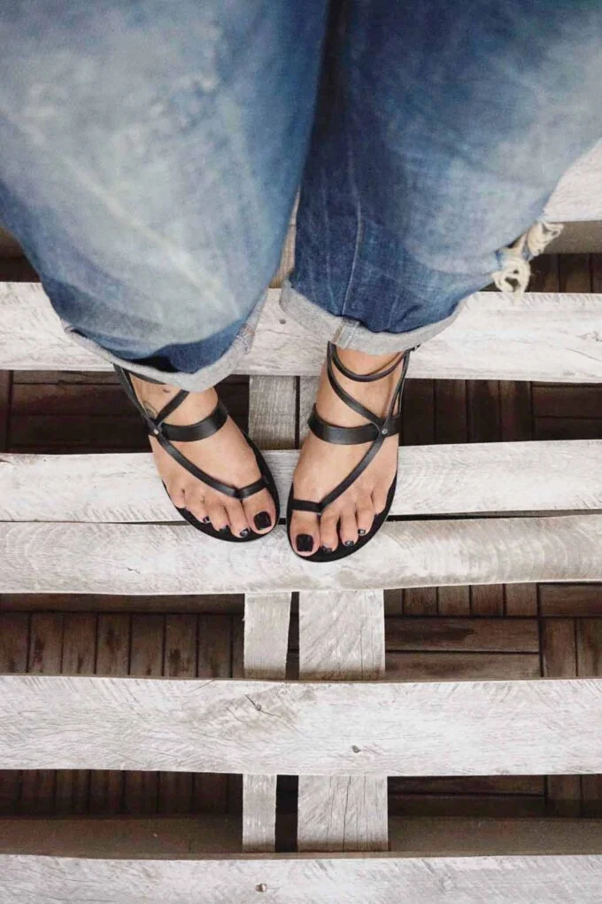 Sandale damă piele naturală FUNKY TOUCH, negru