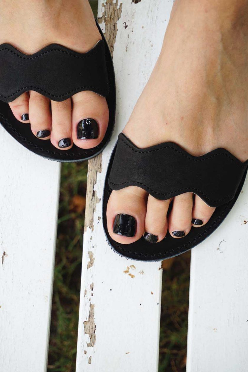 Sandale piele naturala nabuc FUNKY VIBE, negru