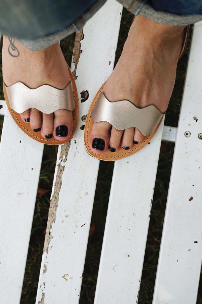 Sandale metalice din piele naturala FUNKY VIBE, grej