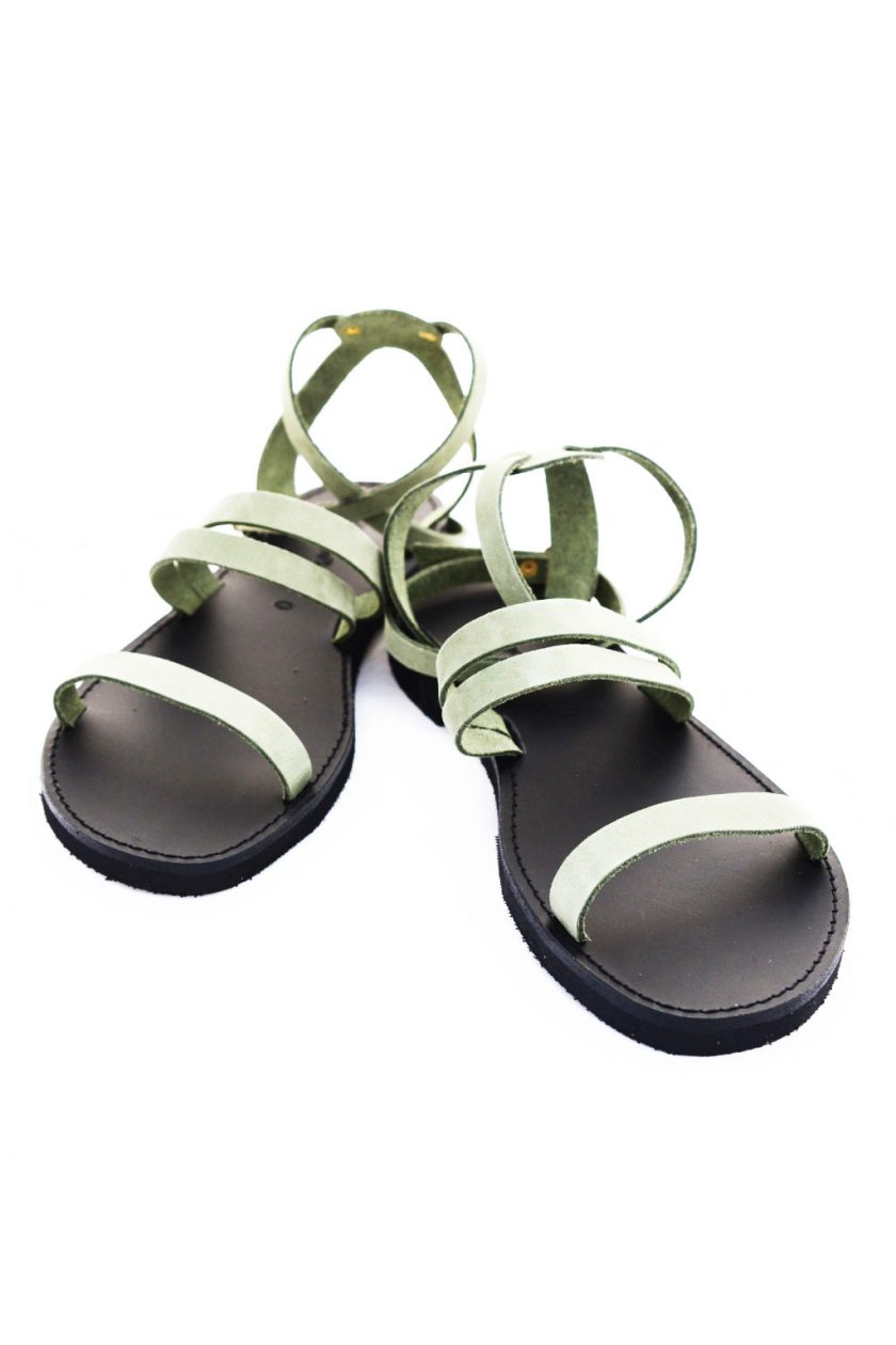 Sandale din piele naturală FUNKY GLAM, verde