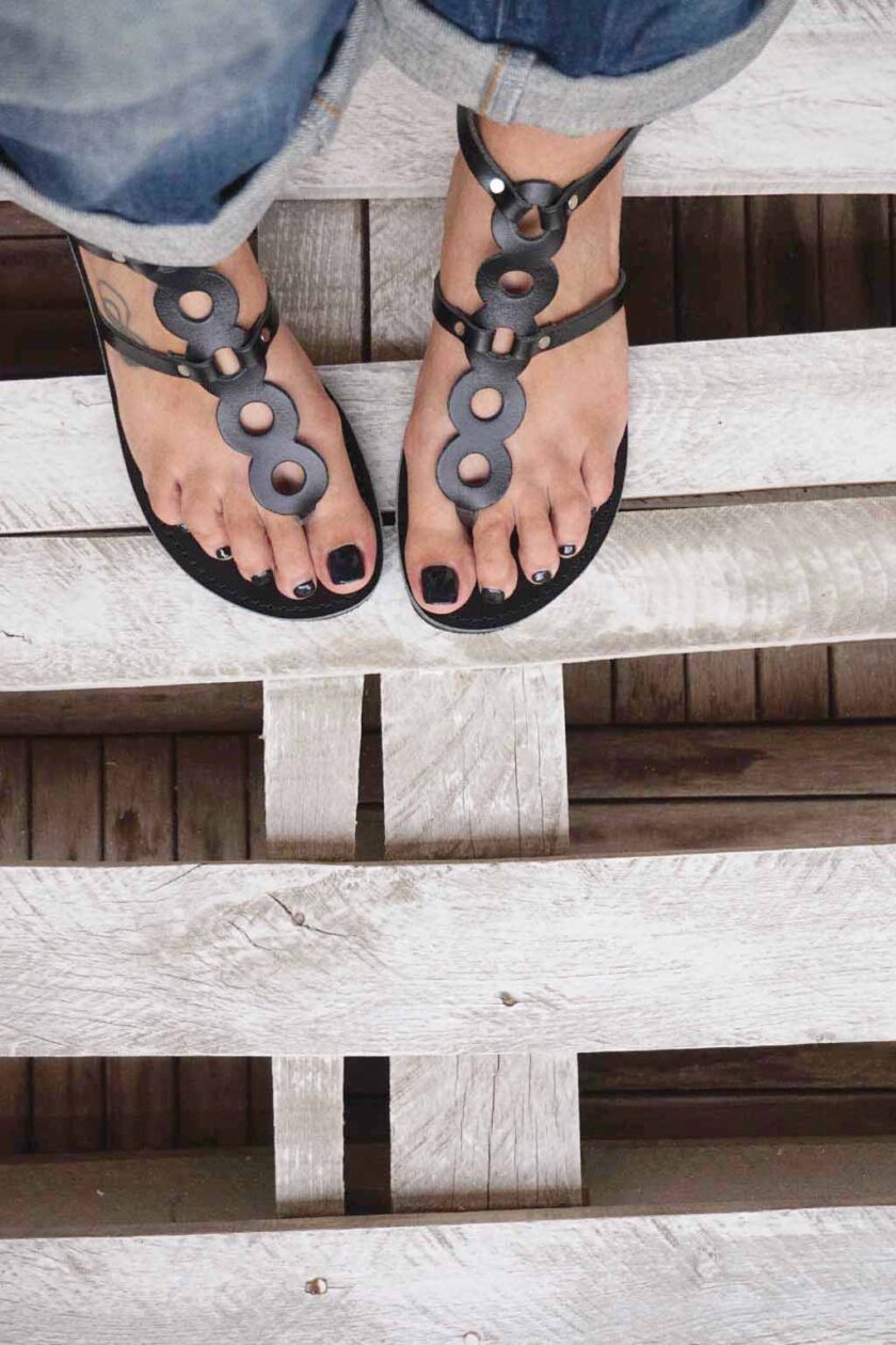 Sandale damă piele naturală FUNKY SOCIAL, negru
