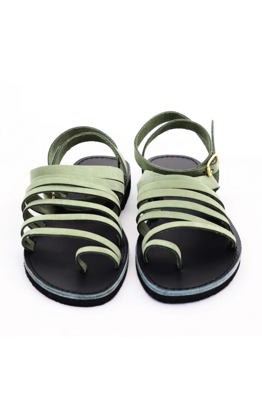 Sandale piele naturală FUNKY FIT, verde | funkyfain.ro