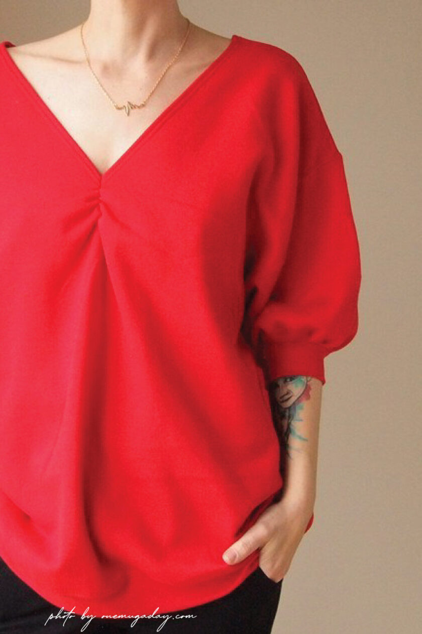 Bluză cu croi lejer FUNKY BLOUSE, roșu