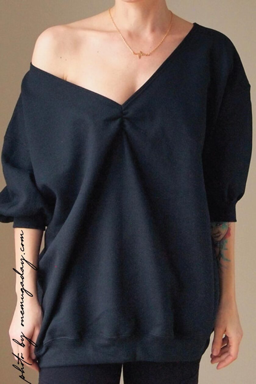 Bluză oversize dama FUNKY BLOUSE, negru | funkyfain.ro