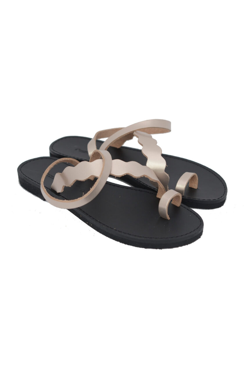 Sandale damă talpă joasă FUNKY FABULOUS, grej metalic