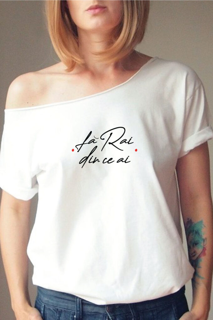 Tricou FĂ RAI DIN CE AI, alb