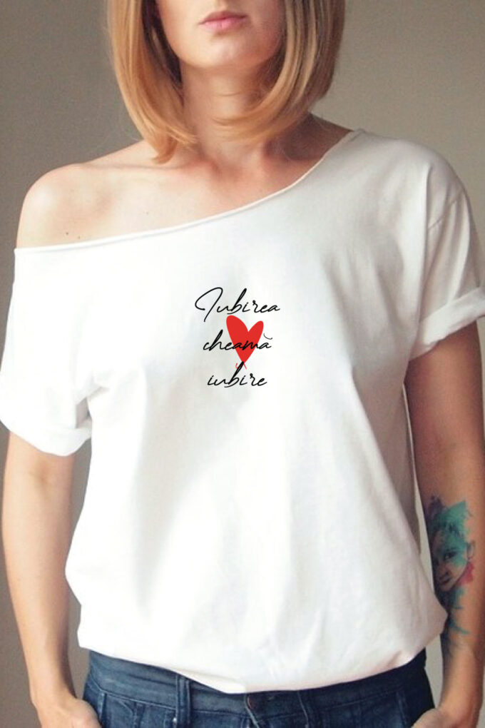 Tricou IUBIREA CHEAMĂ IUBIRE, alb